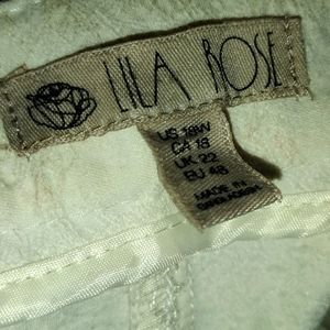 Textured Embossed White Lila Rose Pants 18W